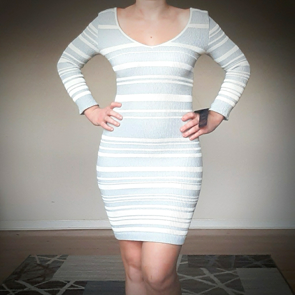 Bebe Double V-Neck Dress